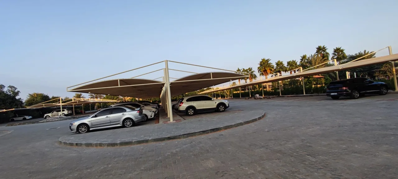 Completed car parking shade structure at Abu Dhabi Golf Club in Abu Dhabi — installation view 5
