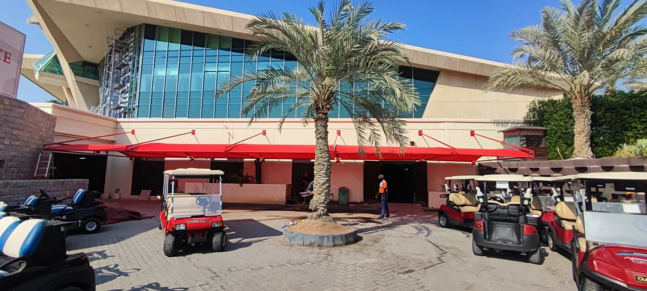 Completed car parking shade structure at Abu Dhabi Golf Club in Abu Dhabi — installation view 9