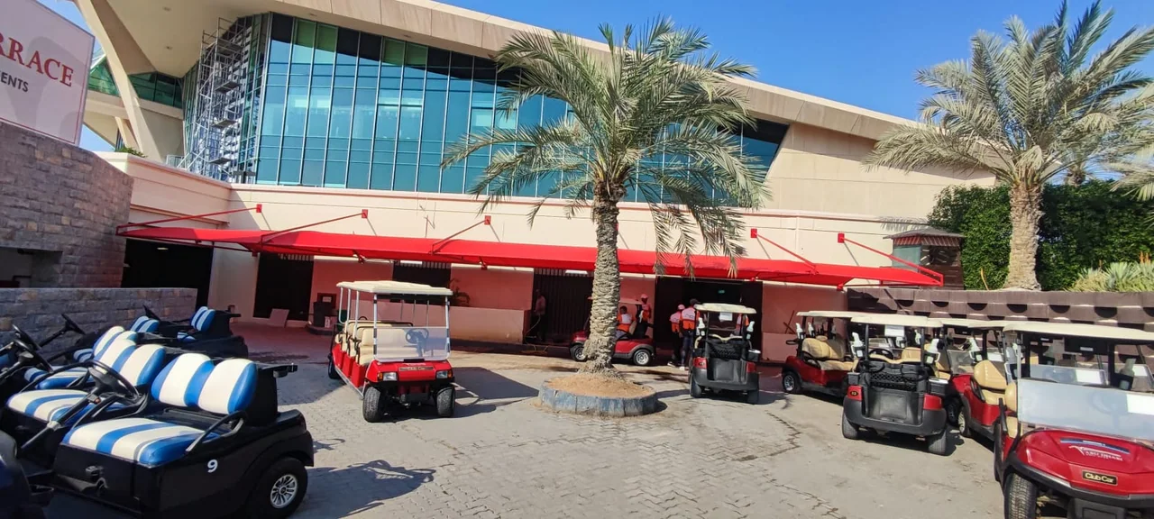 Completed car parking shade structure at Abu Dhabi Golf Club in Abu Dhabi — installation view 10
