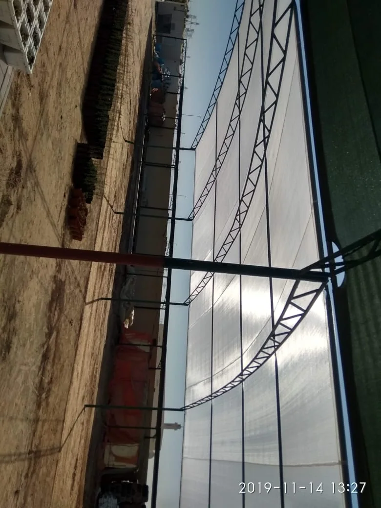 Completed tensile membrane shade structure at Al Warsan in Dubai — installation view 2