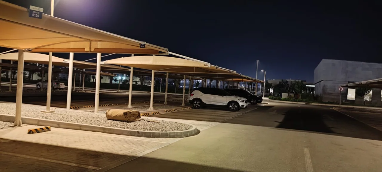 Completed car parking shade structure at Barakah Nuclear Plant in Abu Dhabi — installation view 2