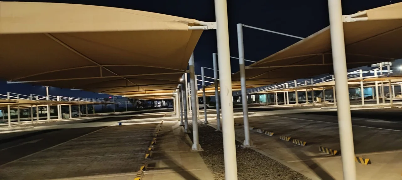 Completed car parking shade structure at Barakah Nuclear Plant in Abu Dhabi — installation view 4