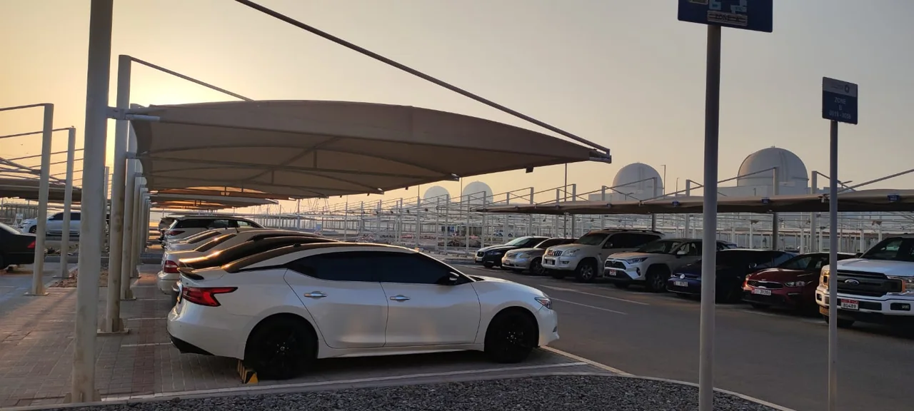 Completed car parking shade structure at Barakah Nuclear Plant in Abu Dhabi — installation view 5