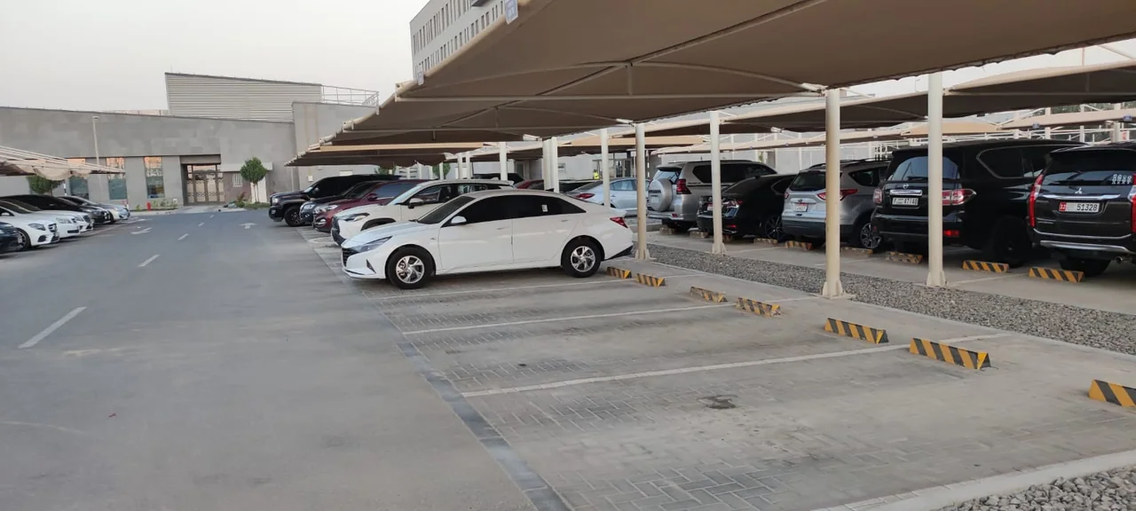 Completed car parking shade structure at Barakah Nuclear Plant in Abu Dhabi — installation view 6