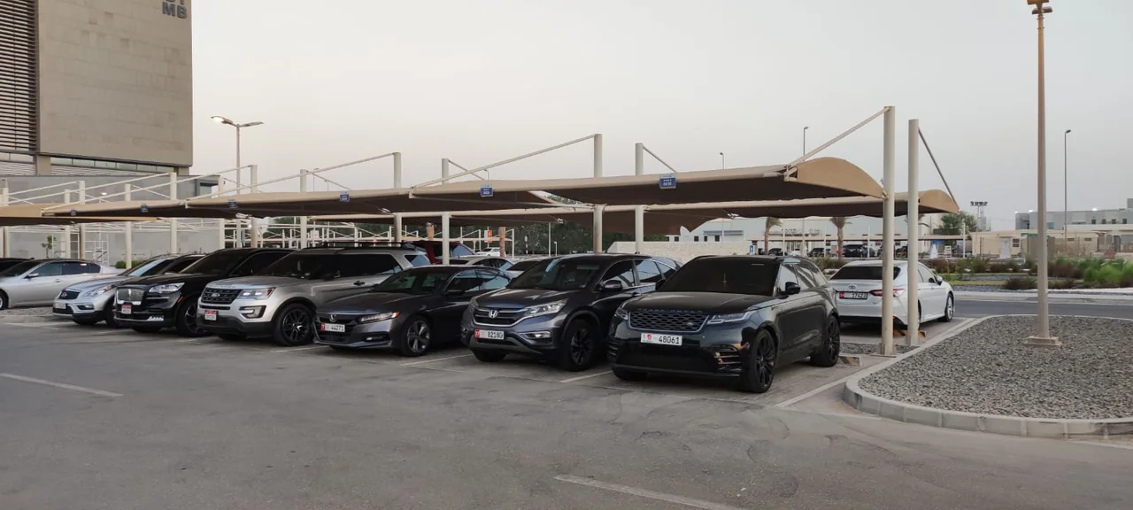 Completed car parking shade structure at Barakah Nuclear Plant in Abu Dhabi — installation view 7