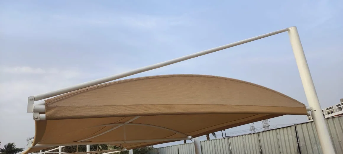 Completed car parking shade structure at Choithrams Green Community in DIP, Dubai — installation view 2