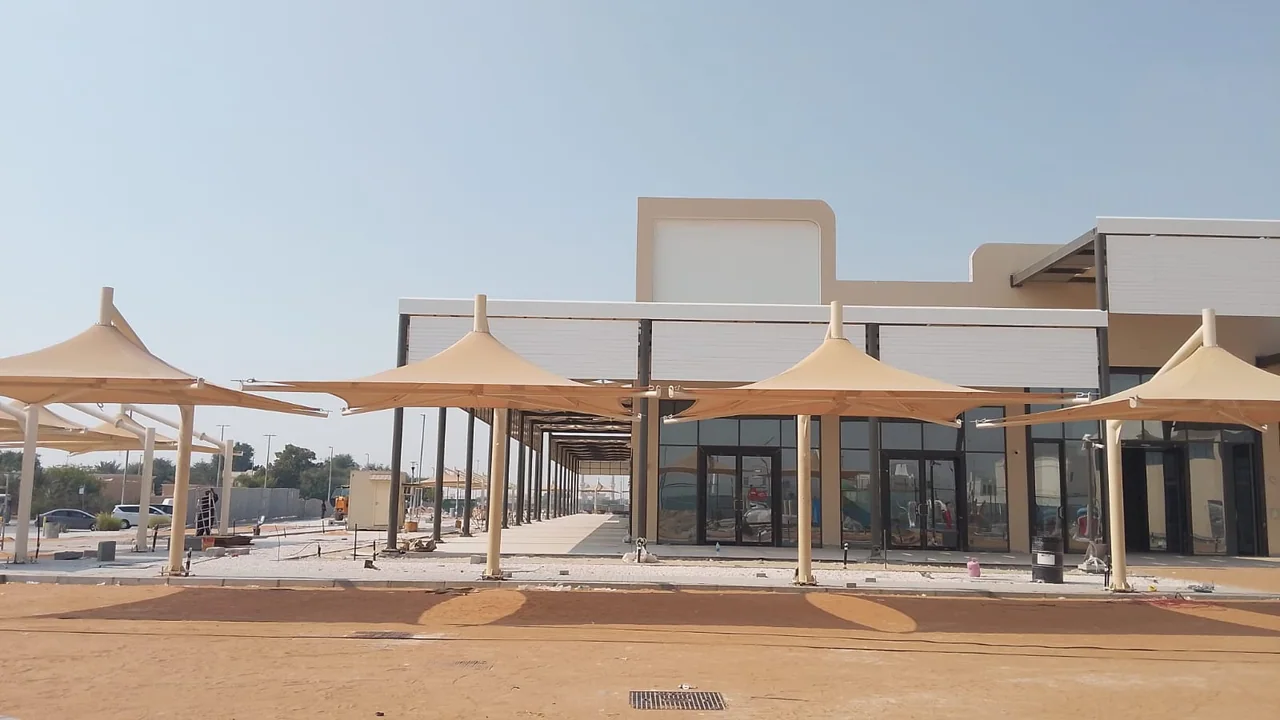 Completed car parking shade structure at Samha in Abu Dhabi
