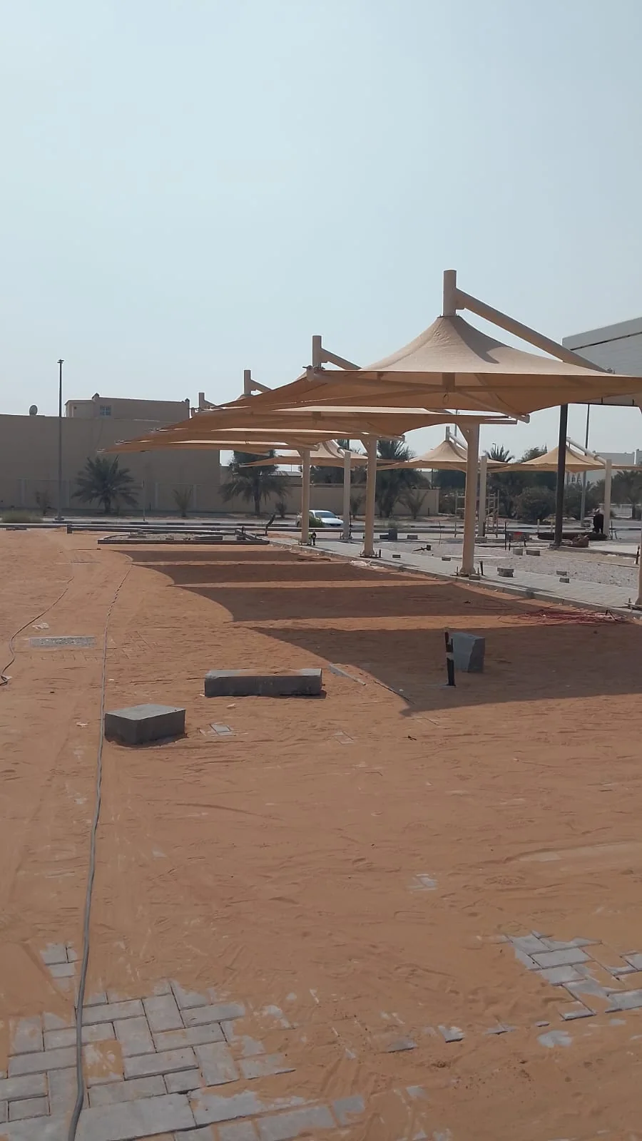 Completed car parking shade structure at Samha in Abu Dhabi — installation view 2