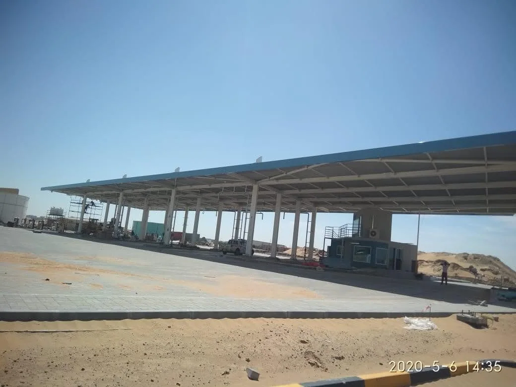Completed car parking shade structure at Sewerage Plant — Sajaa in Sajaa, Sharjah