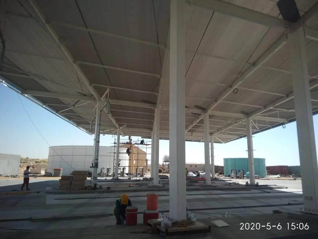 Completed car parking shade structure at Sewerage Plant — Sajaa in Sajaa, Sharjah — installation view 3